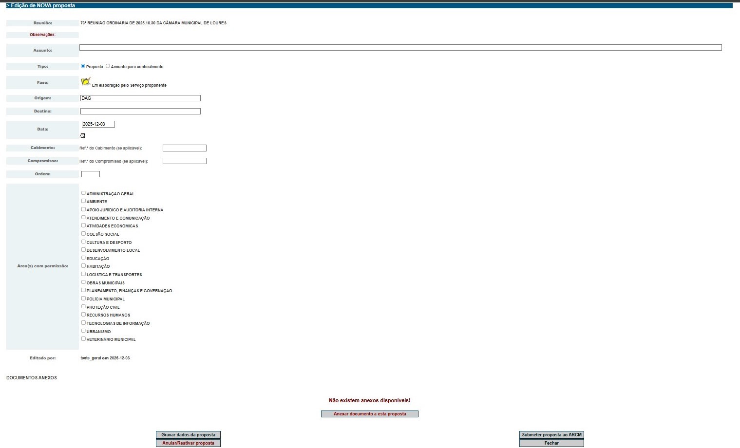 Imagem da p&aacute;gina de registo de propostas